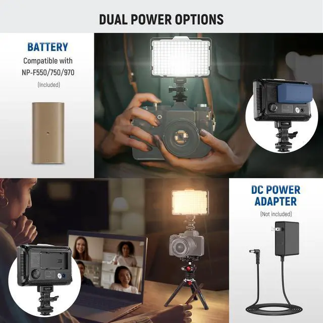 Alt view image 6 of 7 - RGB Video Light with 4000mAh NP-F750 Replacement Battery, APP Control 360° Full Color LED Camera Key Lighting CRI95+ Dimmable for Studio DSLR Camcorder Photography Recording Streaming, RGB176