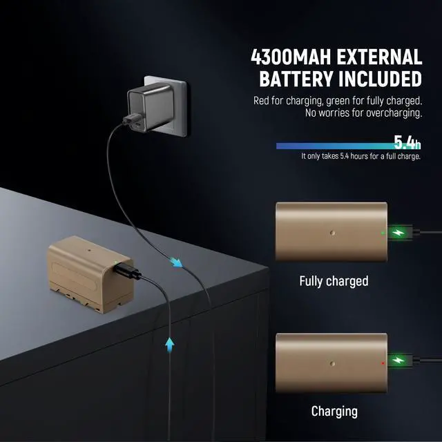 Alt view image 5 of 7 - RGB Video Light with 4000mAh NP-F750 Replacement Battery, APP Control 360° Full Color LED Camera Key Lighting CRI95+ Dimmable for Studio DSLR Camcorder Photography Recording Streaming, RGB176