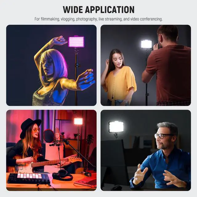 Alt view image 7 of 7 - RGB Video Light with 4000mAh NP-F750 Replacement Battery, APP Control 360° Full Color LED Camera Key Lighting CRI95+ Dimmable for Studio DSLR Camcorder Photography Recording Streaming, RGB176