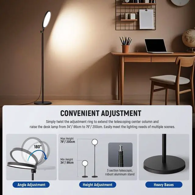 Alt view image 6 of 7 - Basics 12" 24W Large Ring Light with 68" Stand/Phone Holder/Remote for iPhone Video Recording Selfie Streaming Makeup Studio Photography, 3000K-6500K CRI98 Full Screen LED Panel Lighting, BR13