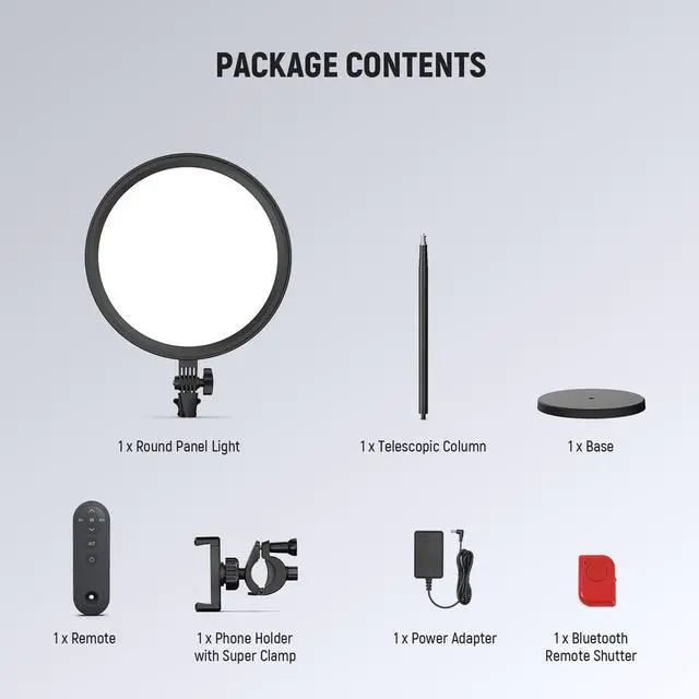 Alt view image 7 of 7 - Basics 12" 24W Large Ring Light with 68" Stand/Phone Holder/Remote for iPhone Video Recording Selfie Streaming Makeup Studio Photography, 3000K-6500K CRI98 Full Screen LED Panel Lighting, BR13