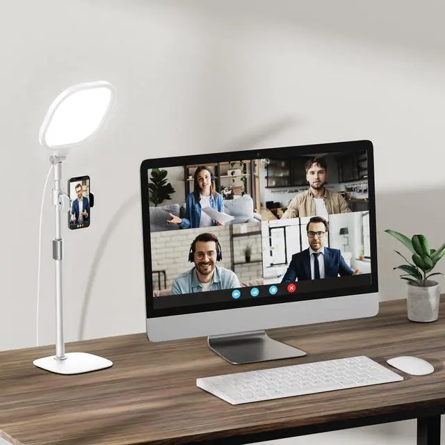 Main image of Lighting for Video Calls, 30 Light Modes Video Conference Light, Desk Ring Light with Stand for Webcam, Meetings, Live Stream, Home Office. CRI 97.8