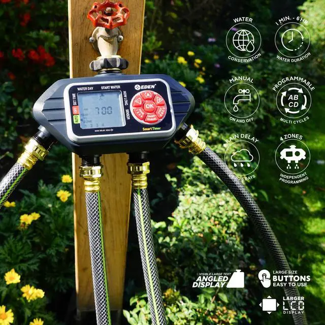 Alt view image 4 of 6 - 93413 Programmable Digital Water Timer 4-Zone, Compatible with Wireless Soil Moisture Sensor