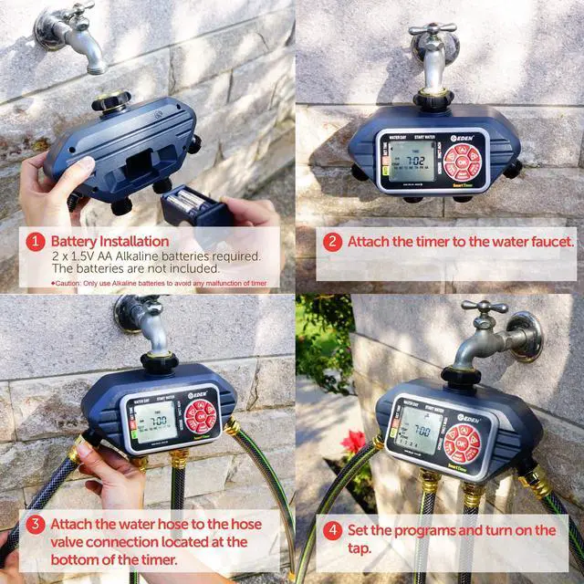 Alt view image 5 of 6 - 93413 Programmable Digital Water Timer 4-Zone, Compatible with Wireless Soil Moisture Sensor