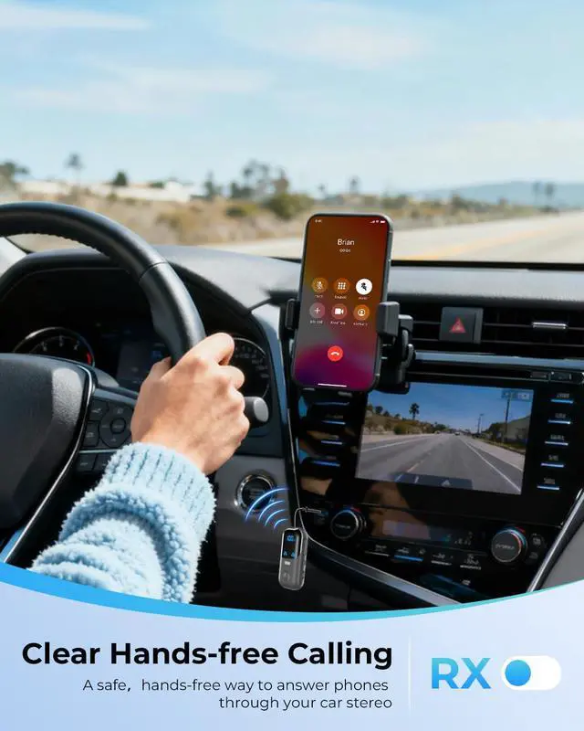 Alt view image 7 of 7 - Bluetooth 5.4 Transmitter Receiver with aptX Adaptive, 2-in-1 Wireless Audio Adapter for Airplane Travel, Bluetooth Adapter for 2 AirPods, 3.5mm AUX Jack for TV Car Stereo Speakers - Dark Gray