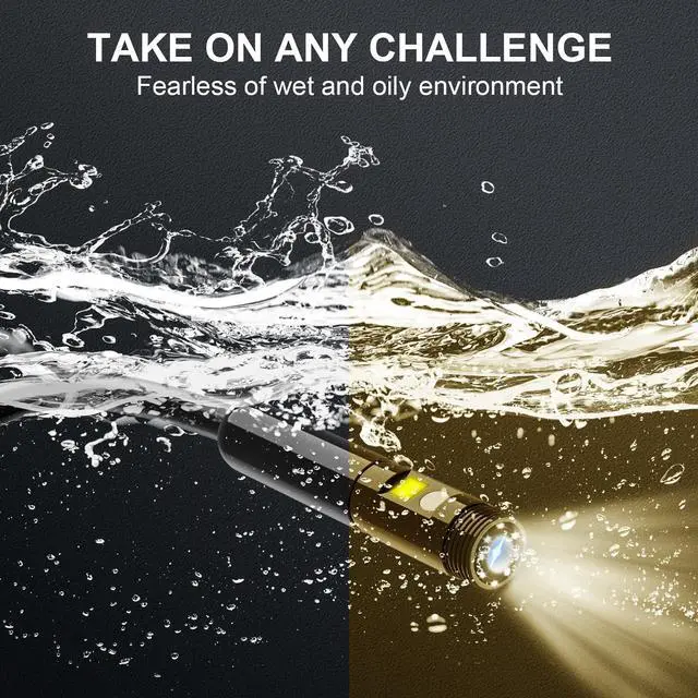 Alt view image 6 of 7 - Endoscope Camera with Light, 5-inch Dual Lens 1920P HD Borescope, 7.9mm Camera with 9 LEDs, 16.5ft Semi-Rigid Cable, IP67 Waterproof - for Sewer/Drain Pipe, Automotive Inspection, Tools & Cool Gadgets