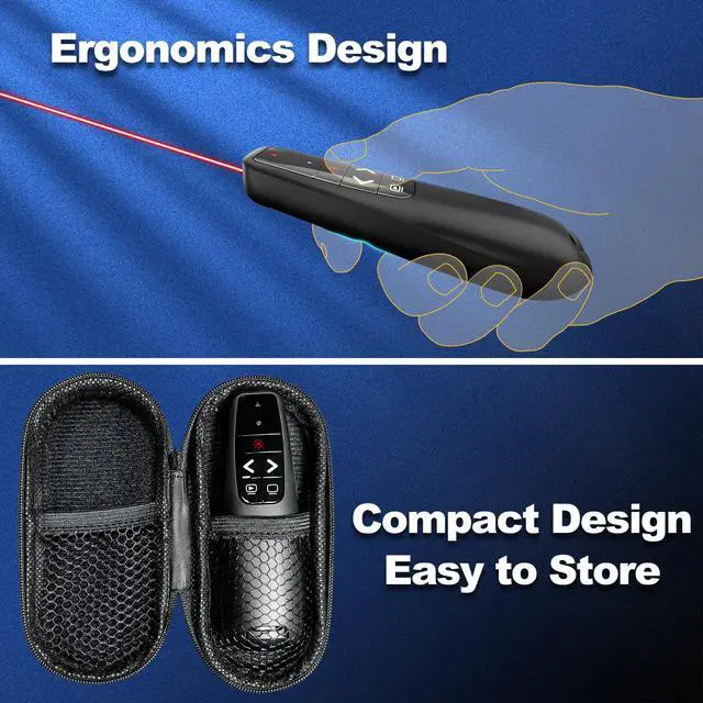 Alt view image 3 of 7 - 4 Units Presentation Clicker with 4 Cases Wireless Presenter Remote PowerPoint Pointer Slide Advancer for Mac Laptop PC Computer Keynote
