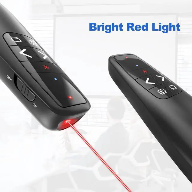 Alt view image 5 of 7 - 4 Units Presentation Clicker with 4 Cases Wireless Presenter Remote PowerPoint Pointer Slide Advancer for Mac Laptop PC Computer Keynote