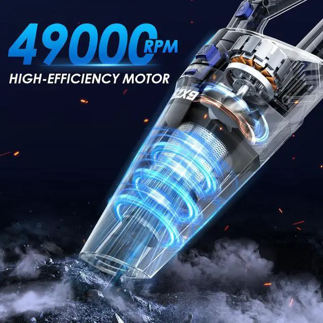 Alt view image 7 of 7 - Handheld Vacuum Cordless, 15000PA Strong Suction Hand Held Car Vacuum Cleaner Rechargeable, Portable Hand Vacuum with Multi-Nozzles & Washable Filter for Home Office, Car, Pets