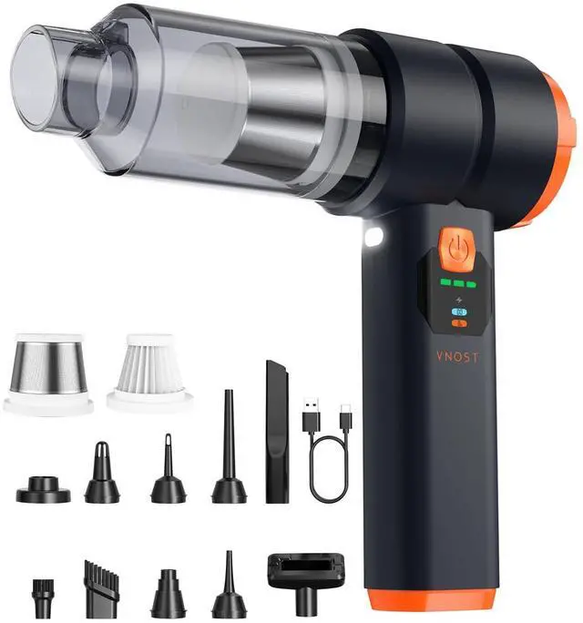 Main image of Car Vacuum Portable Cordless, 4-in-1 Handheld Vacuum Cordless with 30000PA Suction, 130000RPM, 6800mAh Battery, 10 Nozzles, Rubber Paint Material for Car, Home, Birthday Gifts for Men Dad Husband