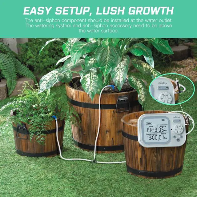 Alt view image 6 of 7 - Automatic Plant Waterer Self Watering System Indoor for 15 Potted Plants Pack of 2, Auto Drip Irrigation Kit Programmable Water Timer w Smart Humidity Detection