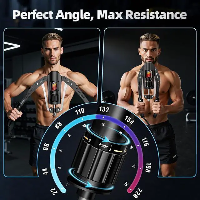 Alt view image 3 of 7 - Twister Arm Exerciser - Adjustable 22-440lbs Hydraulic Power Twister, Home Chest Expander, Shoulder Muscle Training Fitness Equipment, Arm Enhanced Exercise Strengthener (FullBlack)