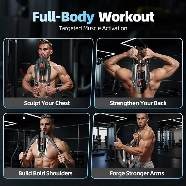 Alt view image 4 of 7 - Twister Arm Exerciser - Adjustable 22-440lbs Hydraulic Power Twister, Home Chest Expander, Shoulder Muscle Training Fitness Equipment, Arm Enhanced Exercise Strengthener (FullBlack)