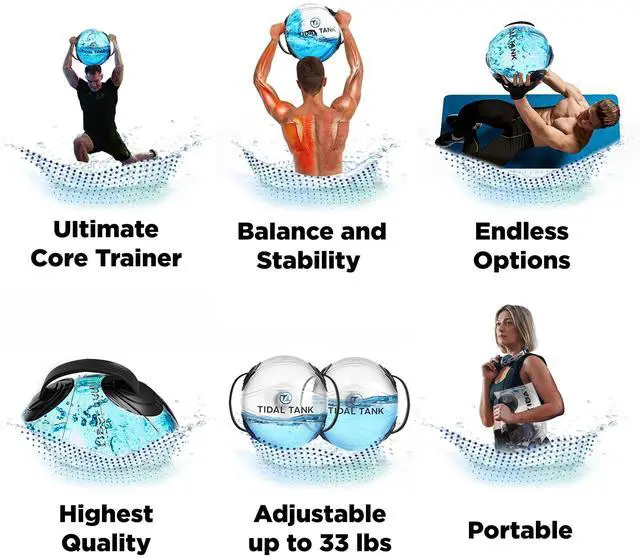 Alt view image 2 of 3 - Sphere Mini - Heavy Bag Aqua Ball, Water Weight - Sandbag Weight Set for Home Gym, Adjustable Sand Bags Weights Workout - Portable Exercise Fitness Equipment - Workout Videos