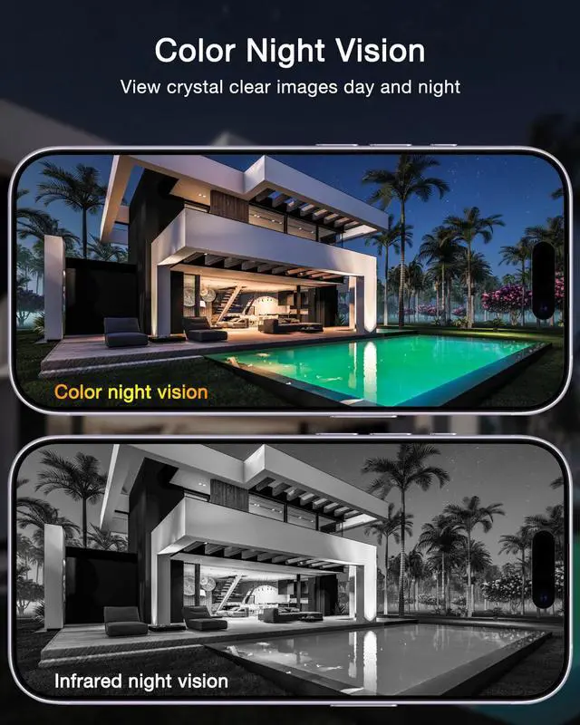 Alt view image 7 of 7 - Dual-Lens Solar Security Camera, 3MP Wireless Outdoor Camera for Home Security, 100% Wire-Free with Solar Panel, Color Night Vision, Motion Detection, 2.4GHz WiFi, IP66 Weatherproof