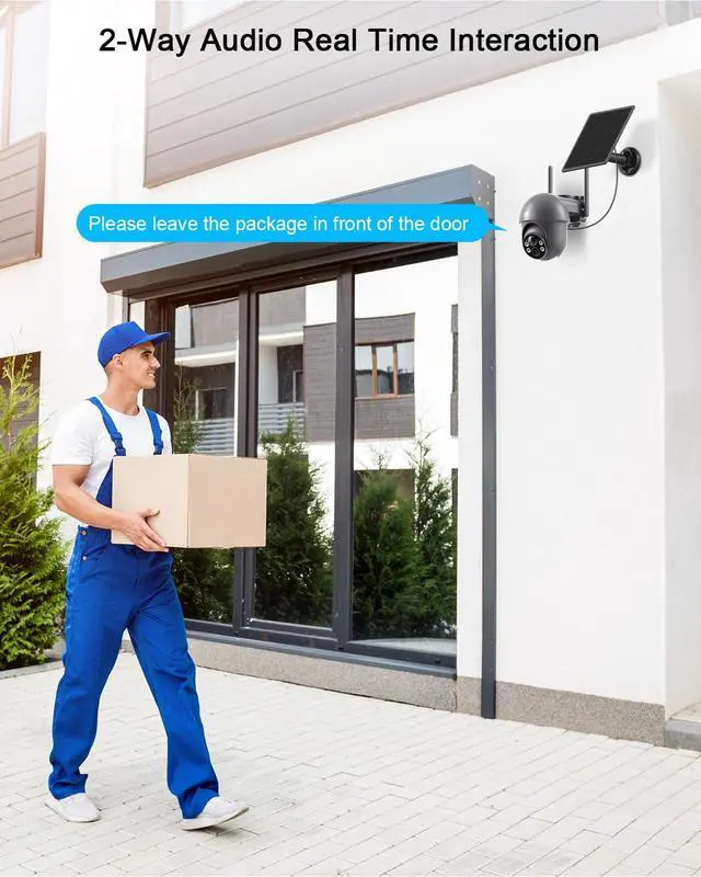 Alt view image 6 of 7 - Security Camera Wireless Outdoor with 360° View, 2K Solar Outdoor Camera with Smart Siren, Spotlights, Color Night Vision, PIR Human Detection, Pan Tilt Control, 2-Way Talk, IP65, Q1 Grey