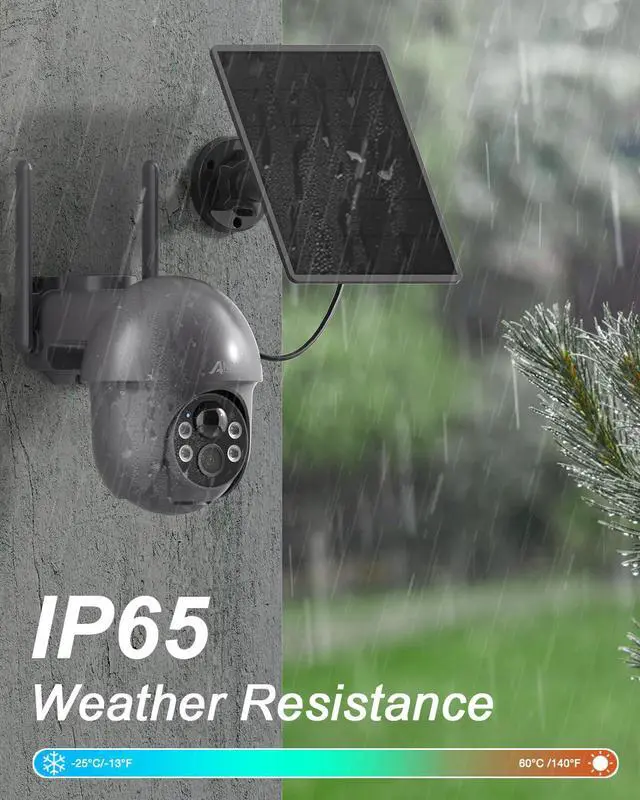 Alt view image 7 of 7 - Security Camera Wireless Outdoor with 360° View, 2K Solar Outdoor Camera with Smart Siren, Spotlights, Color Night Vision, PIR Human Detection, Pan Tilt Control, 2-Way Talk, IP65, Q1 Grey