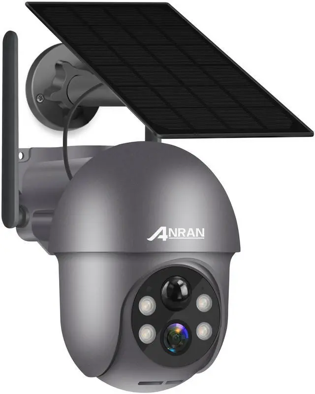 Main image of Security Camera Wireless Outdoor with 360° View, 2K Solar Outdoor Camera with Smart Siren, Spotlights, Color Night Vision, PIR Human Detection, Pan Tilt Control, 2-Way Talk, IP65, Q1 Grey
