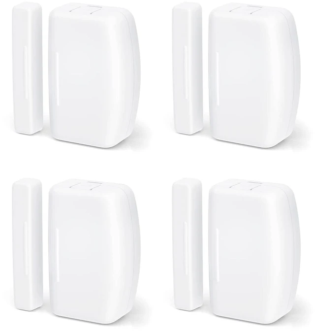 Main image of Zigbee Contact Sensor 4 Pack, Door and Window Monitor, Home Automation,Works with Home Assistant,SmartThings,Aeotec,Homey,Hubitat or Echo Devices with Build-in Zigbee Hub,hub Required