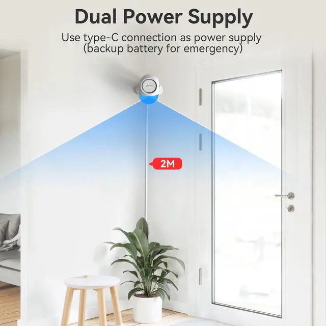 Alt view image 5 of 7 - Home Alarm System with PIR Motion Sensor, WiFi Wireless DIY Smart Door/Window Alarm for Home Security with Phone APP Alert 9 Pieces-Kit (Indoor PIR Alarm Host, 6 Door Sensors, 2 Remotes)