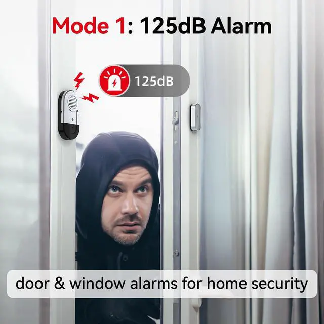 Alt view image 4 of 7 - Door Alarms When Opened,Door Window Alarm Sensors for Kids Safety/Home Security/Pool/Garage/Dementia/Toddler/Travel Security,Easy to Install,Volume Control/Loud Alert,Long Battery Life,10 Pack