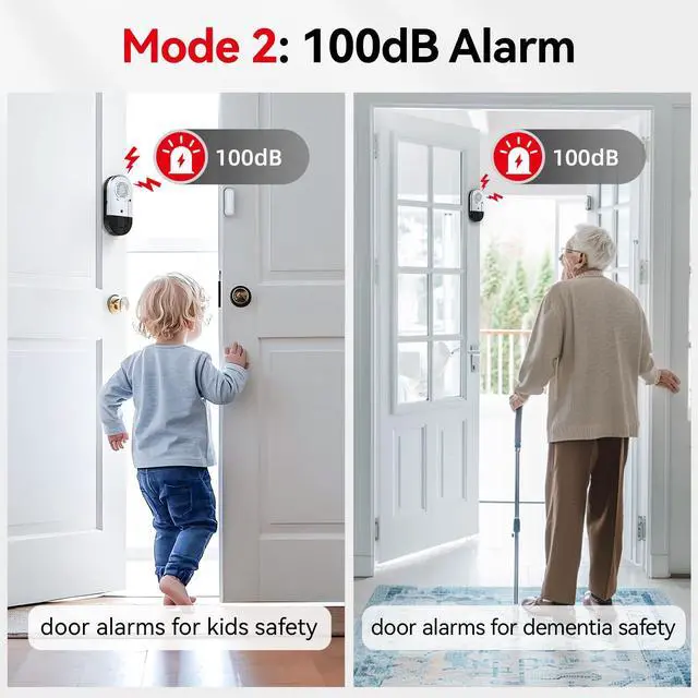 Alt view image 5 of 7 - Door Alarms When Opened,Door Window Alarm Sensors for Kids Safety/Home Security/Pool/Garage/Dementia/Toddler/Travel Security,Easy to Install,Volume Control/Loud Alert,Long Battery Life,10 Pack