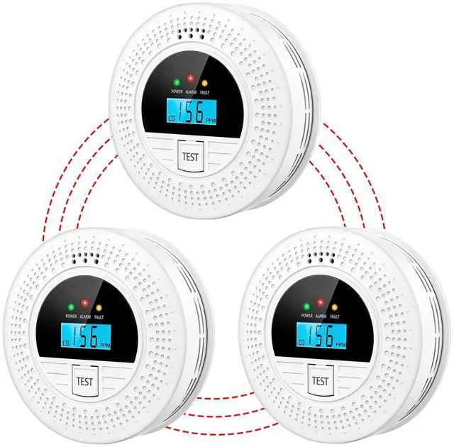 Main image of 3-Pack Interconnected Smoke Detectors and Carbon Monoxide Alarm with Test & Silence Button, Battery Powered, Smoke and CO Detector for Any Room, Peace of Mind