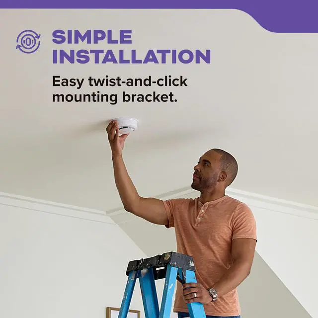 Alt view image 7 of 7 - Smoke & Carbon Monoxide Detector, AA Battery Powered, LED Warning Light Indicators, 2 Pack