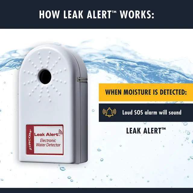 Alt view image 5 of 5 - Leak Alert Water Leak Detector & Flood Sensor Alarm/Water Leak Sensor with Dual Leak Alarms 90dB Audio/Battery Powered (5 Pack) Batteries Not Incuded, (72310)