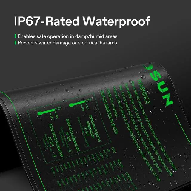 Alt view image 4 of 7 - 48" x 20.75" Seedling Heat Mat and Digital Thermostat Combo Set, UL & MET-Certified Warm Hydroponic Heating Pad for Germination, Indoor Gardening, Greenhouse