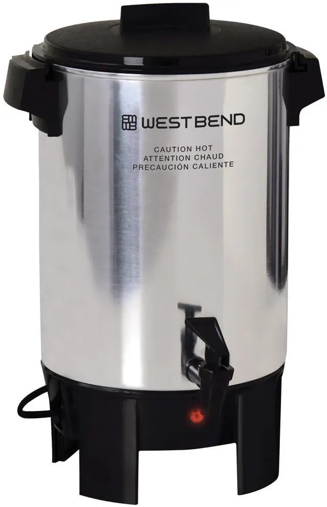 Alt view image 6 of 6 - Coffee Urn Highly-Polished Aluminum Features Automatic Temperature Control with Cup Per Minute Brewing and Easy Clean Up Includes In-Basket Measuring Guide and Ready Light, 30-Cup, Silver