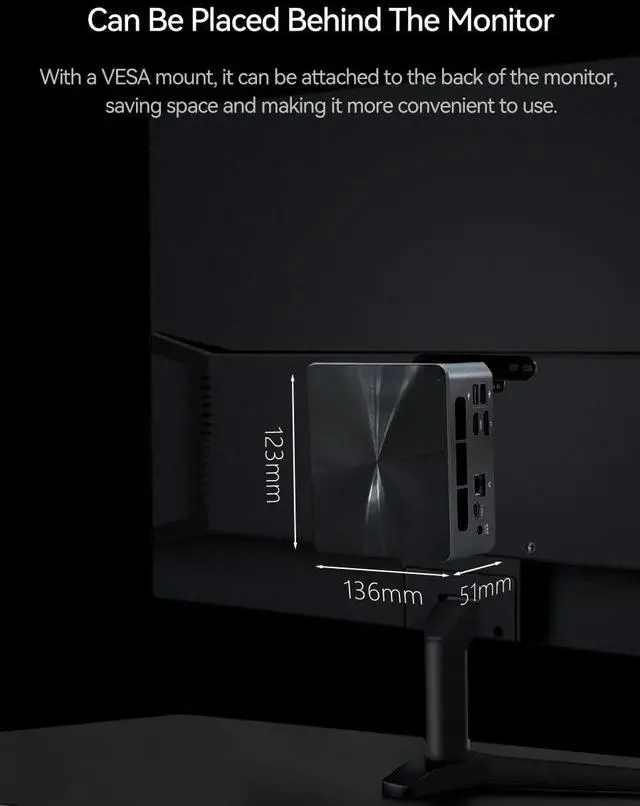 Alt view image 7 of 7 - BRENUC BREN7A Mini PC, i5-12450H 8C/12T Up to 4.4GHz,16GB RAM 512GB SSD,Triple 4K Display,2.5G Ethernet WiFi 6 BT 5.2, for Remote Work/Business/Office/Home Server,Light NAS...