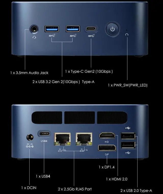 Alt view image 6 of 7 - BRENUC Mini PC Gaming,BREN7P AMD Ryzen 7 7840HS 5.1GHz Dual NIC LAN 2.5Gbps Desktop Compute 16GB DDR5 512GB PCIe4.0 SSD,USB4.0,Triple 4K Display,HDMI,DP,USB-C,WIFI 6 BT5.2,Multitasking