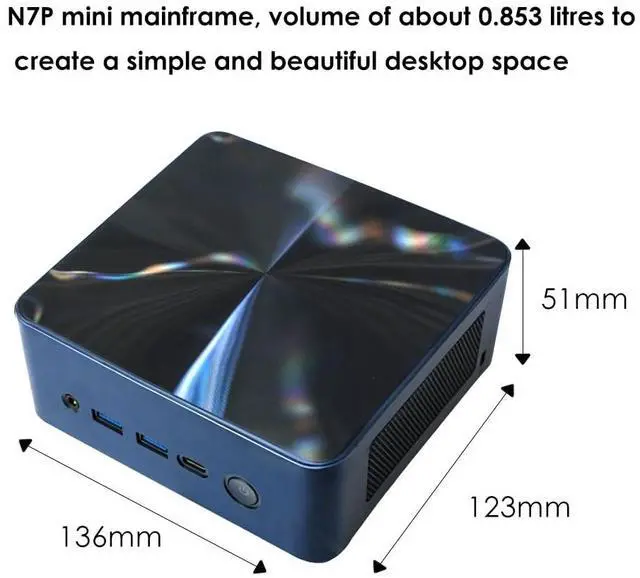 Alt view image 2 of 7 - BRENUC Mini PC Gaming,BREN7P AMD Ryzen 7 7840HS 5.1GHz Dual NIC LAN 2.5Gbps Desktop Compute 16GB DDR5 512GB PCIe4.0 SSD,USB4.0,Triple 4K Display,HDMI,DP,USB-C,WIFI 6 BT5.2,Multitasking