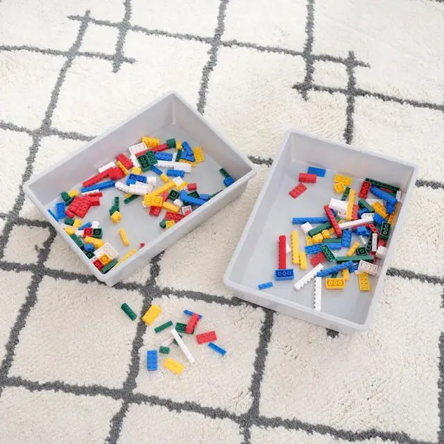 Alt view image 4 of 5 - KidKraft Building Bricks Play N Store Mega Table w/210 Bricks, White 1601399