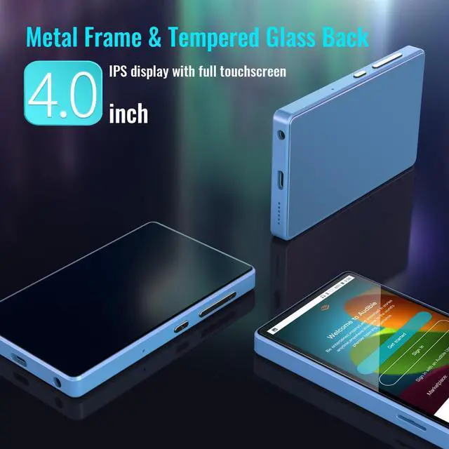 Alt view image 5 of 6 - MP3 Player for Kids with Spotify, Parental Controls, Spotify Kids, Audible, Amazon Music, Libby, 4.0" IPS Kids MP4 Music Player Up to 512GB (Blue)