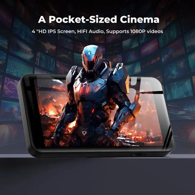 Alt view image 7 of 7 - 160GB MP3 Player with Bluetooth and WiFi, MP3 Player with Spotify, Spotify Kids, Pandora, Play Store, Parental Manager App, Calm, 4" HD Full Touch Screen MP4 Music Player for Kids (Black)