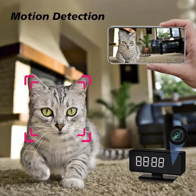 Alt view image 4 of 7 - Hidden Clock Camera - Full HD 4k Wireless Camera - WiFi Nanny Cam for Home Indoor Security - WiFi & Bluetooth Connection Full Color Night Vision Motion Detection with App Live Feed