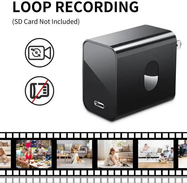 Alt view image 5 of 7 - 2.4G/5G WiFi Security Camera, 4K Body Camera Charger, Nanny Cam with 160° Wide Angle, Night Version, Motion Detection, Mini Cameras for Home Security