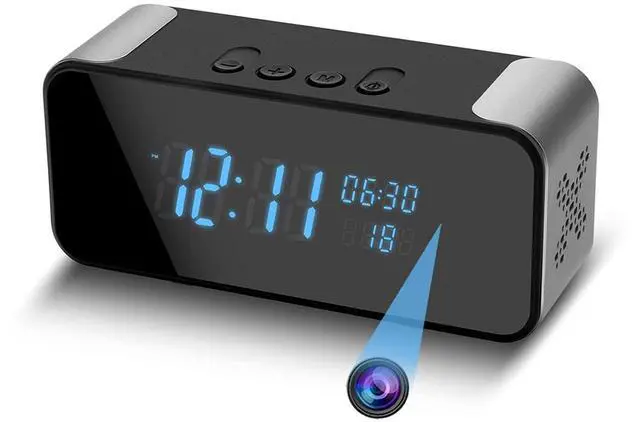 Main image of Hidden Camera,Wireless Indoor Camera for Home Security, 3 in 1 Nanny Cam with Clock & Bluetooth Speaker, 4K HD Night Vision & Motion Detection,Local SD Recording/Replay, Video Only Security Camera