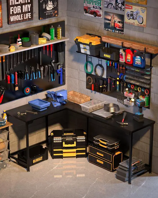 Alt view image 6 of 7 - Modern L Shaped Gaming Desk 66'' Corner Computer Desk for Home Office Gaming Table Study Writing Workstation for Small Space, Easy to Assemble