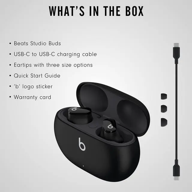 Alt view image 5 of 7 - Studio Buds - True Wireless Noise Cancelling Earbuds - Compatible with Apple & Android, Built-in Microphone, IPX4 Rating, Sweat Resistant Earphones, Class 1 Bluetooth Headphones - Black