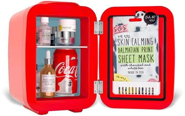 Alt view image 3 of 7 - Retro Coca-Cola Mini Fridge for Bedroom - Car, Office Desk & College Dorm Room - 4L/6 Can 12V Portable Cooler & Warmer for Food, Drinks & Skincare - AC/DC and Exclusive USB Option (Coke, Red)