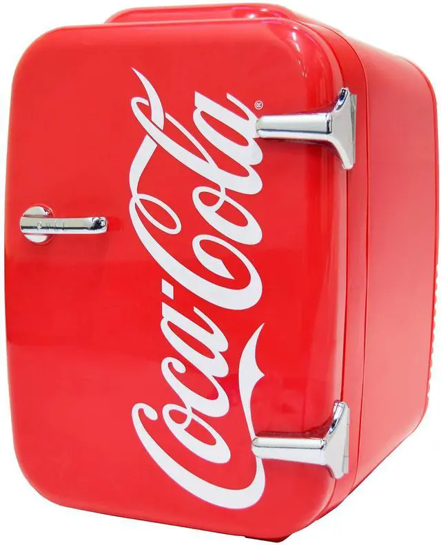 Main image of Retro Coca-Cola Mini Fridge for Bedroom - Car, Office Desk & College Dorm Room - 4L/6 Can 12V Portable Cooler & Warmer for Food, Drinks & Skincare - AC/DC and Exclusive USB Option (Coke, Red)