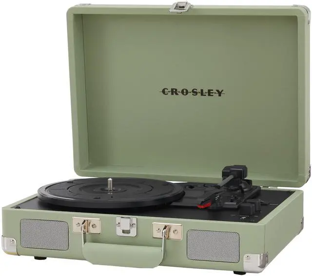Alt view image 5 of 6 - CR8005F-MT Cruiser Plus Vintage 3-Speed Bluetooth in/Out Suitcase Vinyl Record Player Turntable, Mint
