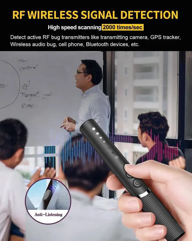 Alt view image 3 of 7 - Hidden Camera Detectors, Spy Camera Finder, Hidden GPS Tracking Device Listening Recording Device Detector, Hidden Bug Sweeper and Camera Detector for Travel Hotel Car (Medium)