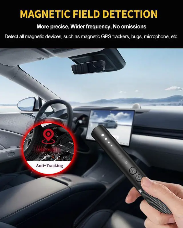 Alt view image 4 of 7 - Hidden Camera Detectors, Spy Camera Finder, Hidden GPS Tracking Device Listening Recording Device Detector, Hidden Bug Sweeper and Camera Detector for Travel Hotel Car (Medium)