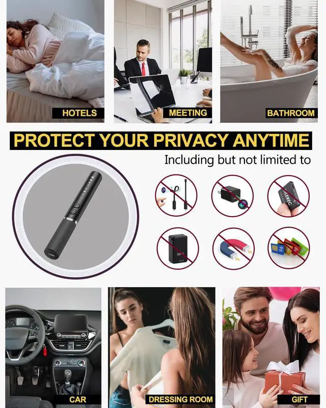 Alt view image 6 of 7 - Hidden Camera Detectors, Spy Camera Finder, Hidden GPS Tracking Device Listening Recording Device Detector, Hidden Bug Sweeper and Camera Detector for Travel Hotel Car (Medium)