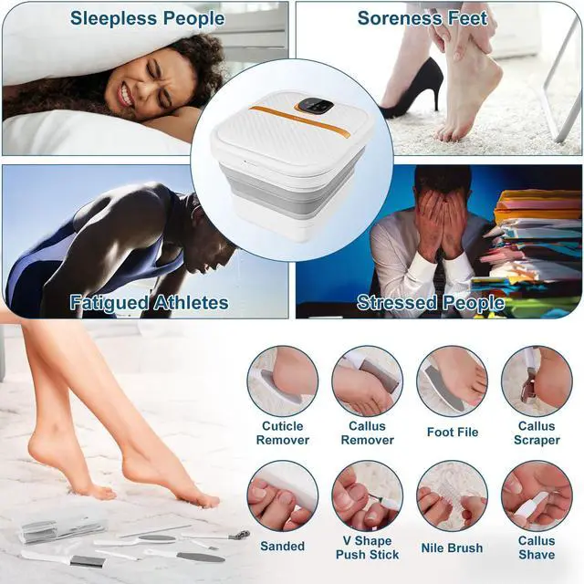 Alt view image 4 of 4 - Collapsible Foot Spa Bath with Heat, Motorized Massager, Touch Screen, Foot Pedicure Kit, Temperature Control, Pedicure Foot Spa, Foot Bath