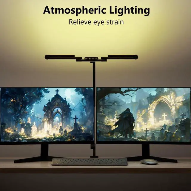 Alt view image 3 of 6 - Architect Desk Lamp with 5 Light Bars for Home Office, 32.5Inch Long Led Desk Light with Clamp, 24W Tall Foldable Computer Lamp with Swing Arm, Bright Table Light for Desktop Working Drafting